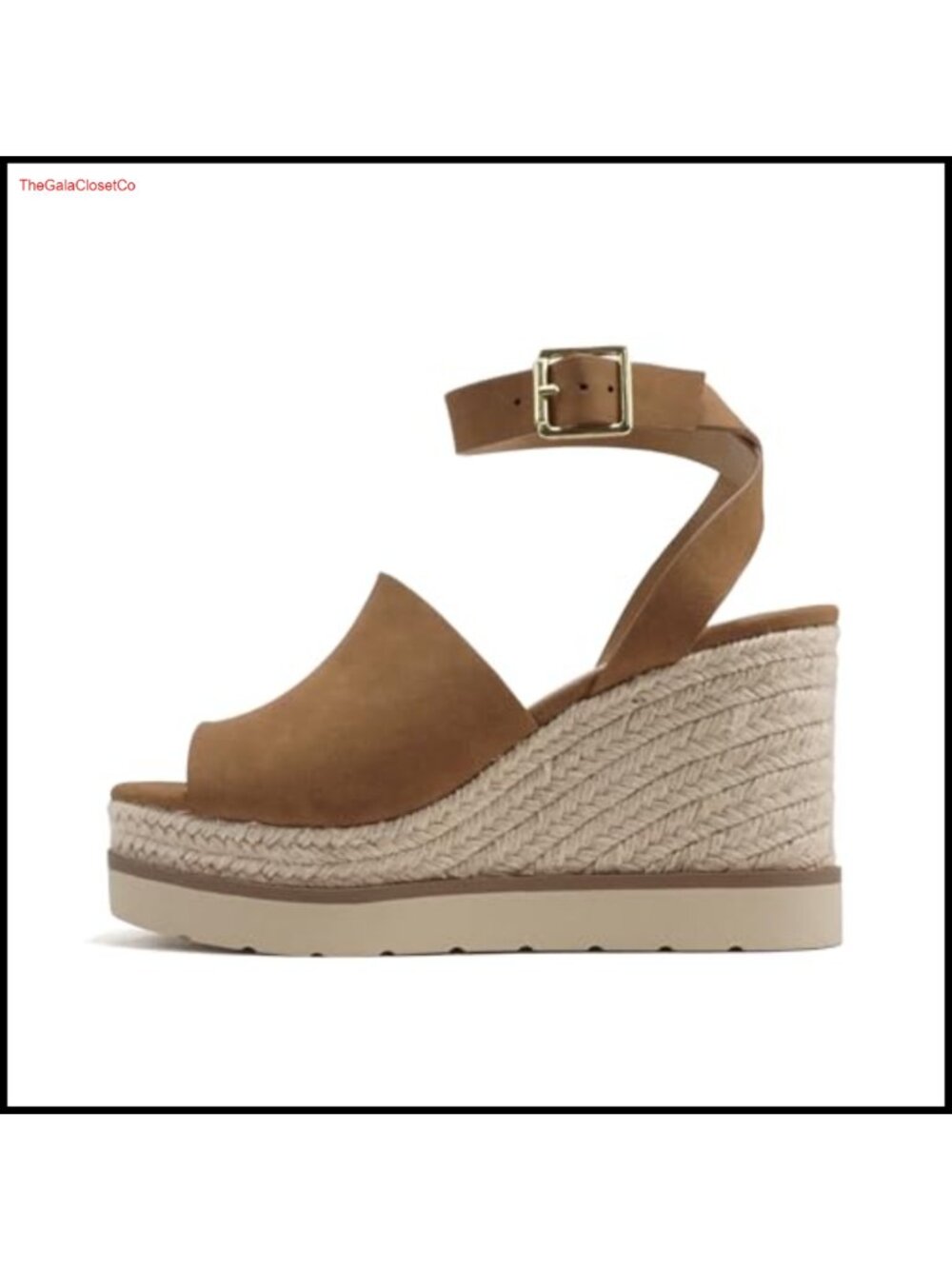 Peep Toe Espadrille Platform Wedge Sandals Adjustable Ankle Strap